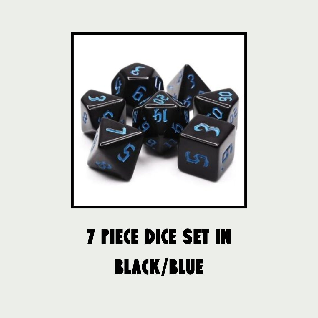 Würfelset Opaque: Black/Blue - Wooden Tree Games