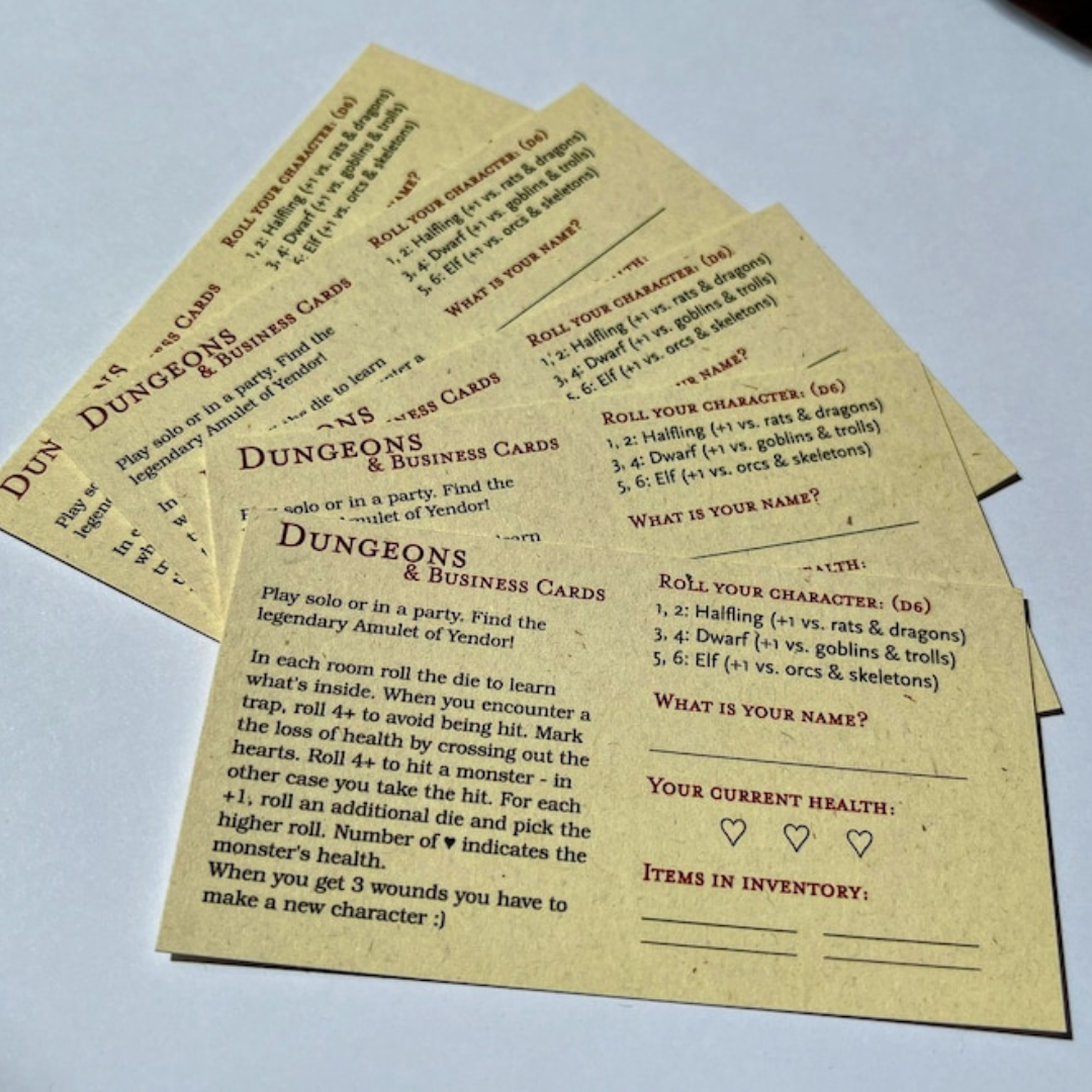 Dungeons & Business Cards - Wooden Tree Games