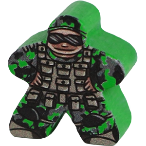Soldier, Green - Character Meeple - Wooden Tree Games