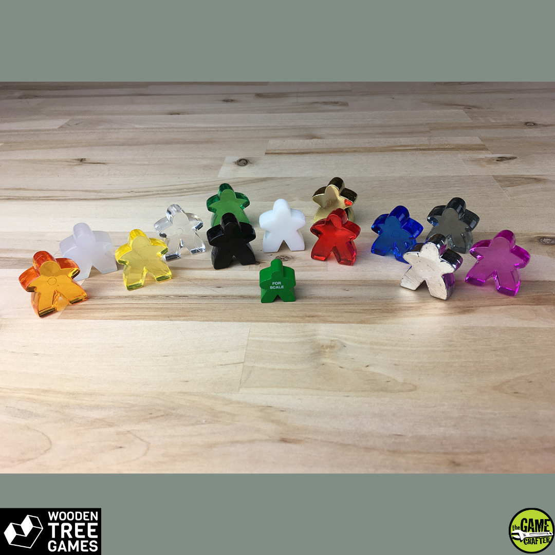 Meeple, Large, Acrylic, Opaque, Black - Wooden Tree Games