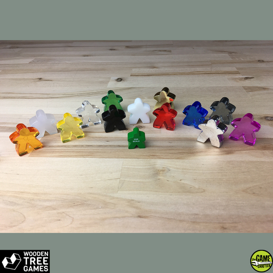 Meeple, Large, Acrylic, Opaque, Black - Wooden Tree Games