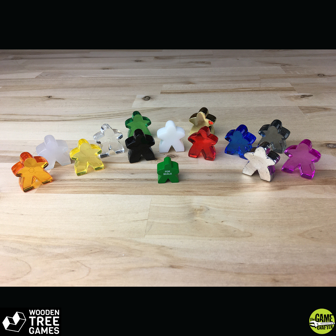 Meeple, Large, Acrylic, Opaque, White - Wooden Tree Games