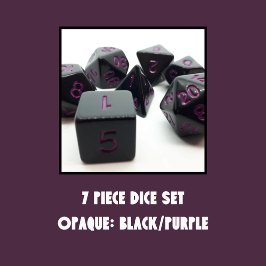 Würfelset Opaque: Black/Purple