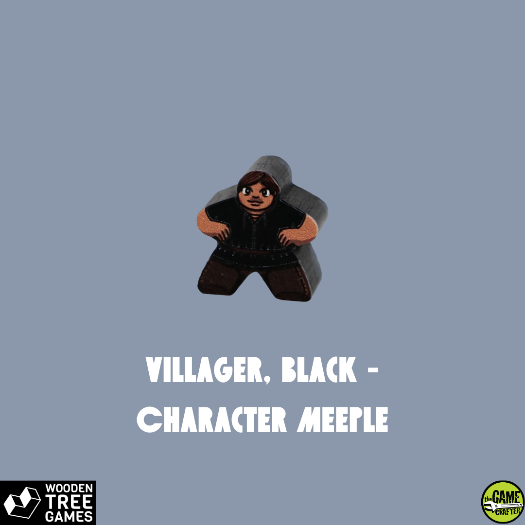 Villager, Black - Character Meeple