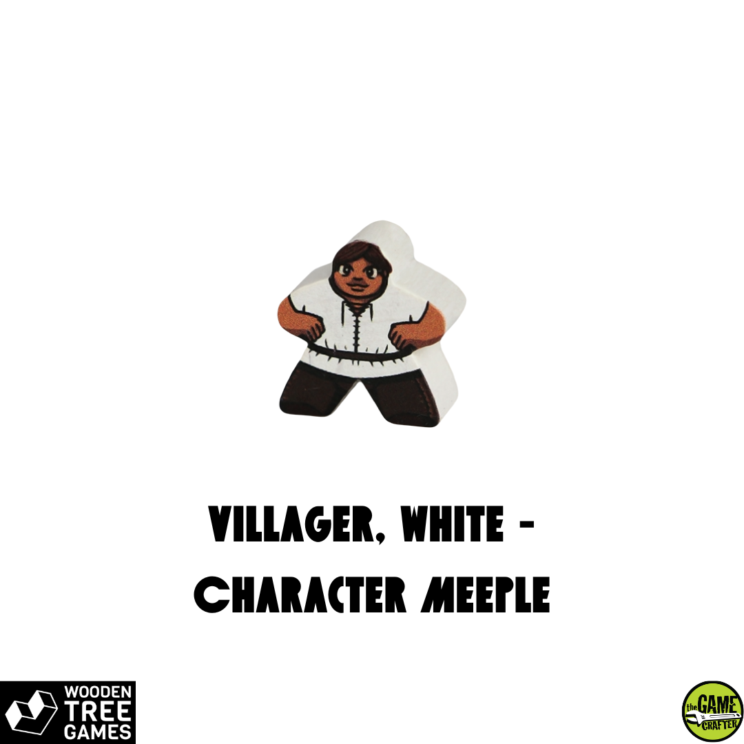 Villager, White - Character Meeple