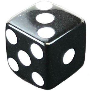 D6 cube, 8mm, black