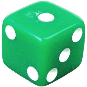 D6 cube, 8mm, green