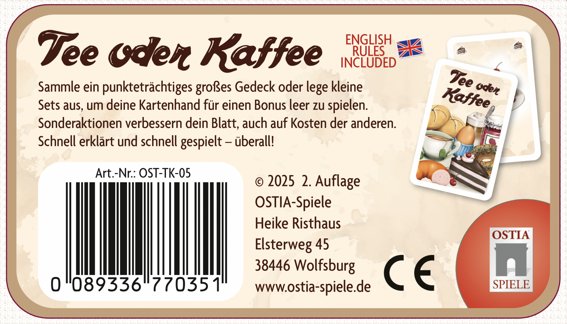 Tee oder Kaffee - Wooden Tree Games